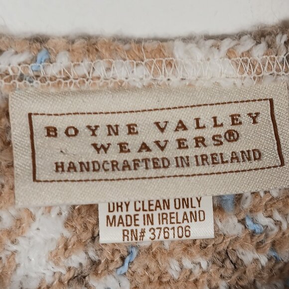 Boyne Valley Weavers, Hand Crafted Ireland, Tan Plaid Poncho, Wool Blend, O/S - Picture 2 of 11